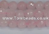 CRQ281 15.5 inches 6mm faceted round rose quartz beads wholesale