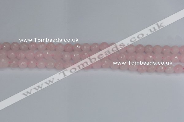 CRQ281 15.5 inches 6mm faceted round rose quartz beads wholesale