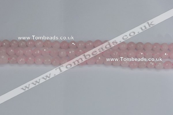 CRQ281 15.5 inches 6mm faceted round rose quartz beads wholesale