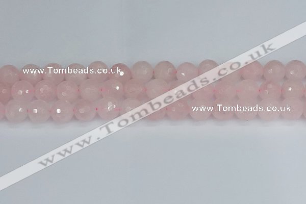 CRQ284 15.5 inches 12mm faceted round rose quartz beads