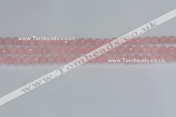 CRQ289 15.5 inches 6mm faceted round rose quartz gemstone beads