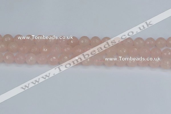 CRQ291 15.5 inches 10mm faceted round rose quartz gemstone beads