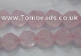 CRQ303 15 inches 12mm faceted nuggets rose quartz beads