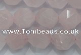 CRQ305 15 inches 16mm faceted nuggets rose quartz beads