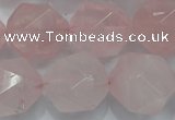 CRQ306 15 inches 18mm faceted nuggets rose quartz beads