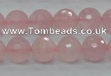 CRQ31 15.5 inches 12mm faceted round natural rose quartz beads