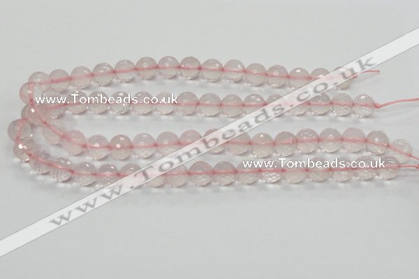 CRQ32 15.5 inches faceted round 12mm natural rose quartz beads