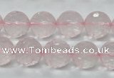 CRQ33 15.5 inches 14mm faceted round natural rose quartz beads