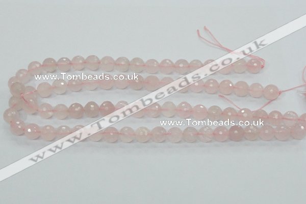 CRQ34 15.5 inches 10mm faceted round natural rose quartz beads