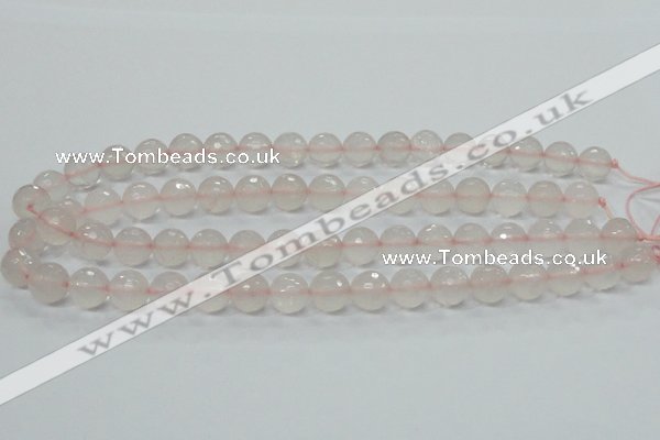 CRQ35 15.5 inches 12mm faceted round natural rose quartz beads