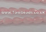 CRQ356 15.5 inches 8*12mm faceted teardrop rose quartz beads