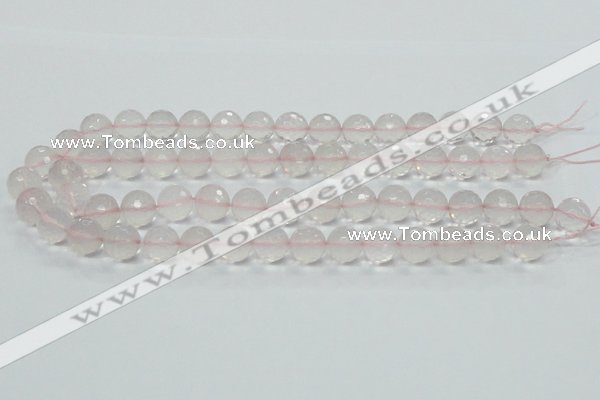 CRQ36 15.5 inches 14mm faceted round natural rose quartz beads