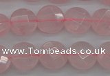 CRQ361 15.5 inches 10mm faceted coin rose quartz beads wholesale