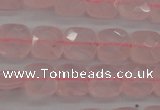 CRQ365 15.5 inches 8*8mm faceted square rose quartz beads