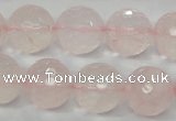 CRQ37 15.5 inches 16mm faceted round natural rose quartz beads