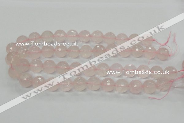 CRQ37 15.5 inches 16mm faceted round natural rose quartz beads