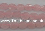 CRQ372 15.5 inches 8*10mm faceted oval rose quartz beads wholesale