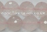 CRQ38 15.5 inches 18mm faceted round natural rose quartz beads