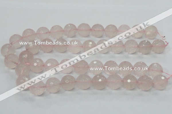 CRQ38 15.5 inches 18mm faceted round natural rose quartz beads