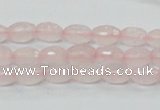 CRQ39 15.5 inches 6*10mm faceted rice natural rose quartz beads