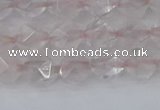 CRQ401 15.5 inches 6mm faceted nuggets rose quartz beads