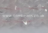 CRQ402 15.5 inches 8mm faceted nuggets rose quartz beads