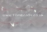 CRQ403 15.5 inches 10mm faceted nuggets rose quartz beads