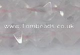 CRQ404 15.5 inches 12mm faceted nuggets rose quartz beads