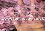 CRQ423 15.5 inches 15*20mm faceted flat teardrop rose quartz beads