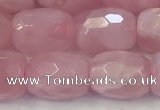 CRQ425 15.5 inches 10*15mm - 11*16mm faceted drum rose quartz beads