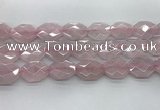 CRQ427 22*28mm - 25*30mm faceted octagonal rose quartz beads