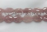 CRQ429 30*35mm - 35*45mm faceted octagonal rose quartz beads