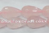 CRQ46 15.5 inches 14*20mm faceted teardrop natural rose quartz beads