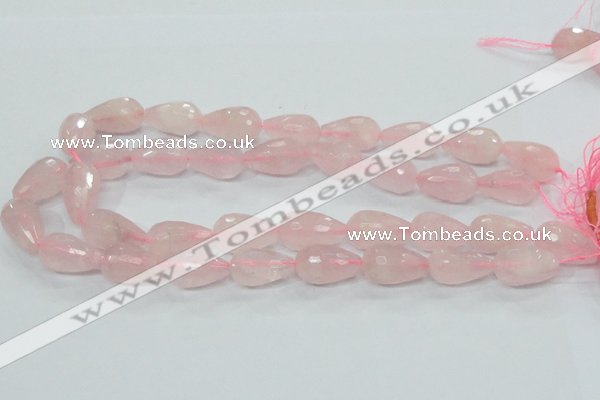 CRQ46 15.5 inches 14*20mm faceted teardrop natural rose quartz beads