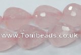 CRQ47 15.5 inches 16*20mm faceted teardrop natural rose quartz beads