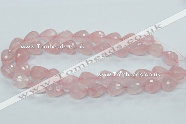 CRQ47 15.5 inches 16*20mm faceted teardrop natural rose quartz beads