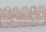 CRQ49 15.5 inches 10*14mm faceted rondelle natural rose quartz beads