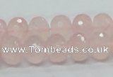 CRQ49 15.5 inches 10*14mm faceted rondelle natural rose quartz beads