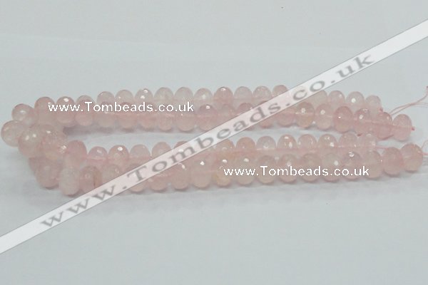 CRQ49 15.5 inches 10*14mm faceted rondelle natural rose quartz beads