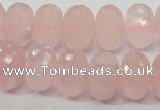 CRQ50 15.5 inches 10*16mm faceted rondelle natural rose quartz beads