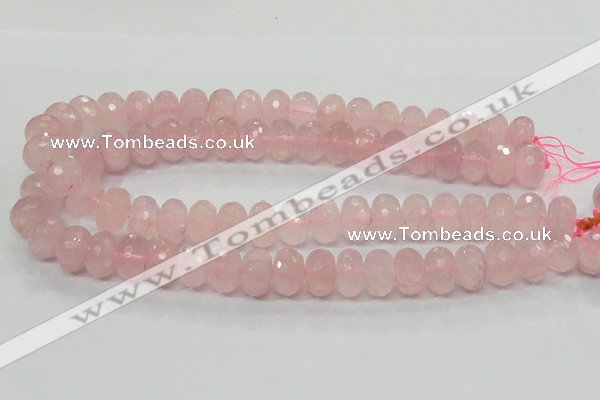 CRQ50 15.5 inches 10*16mm faceted rondelle natural rose quartz beads