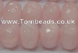 CRQ51 15.5 inches 15*20mm faceted rondelle natural rose quartz beads