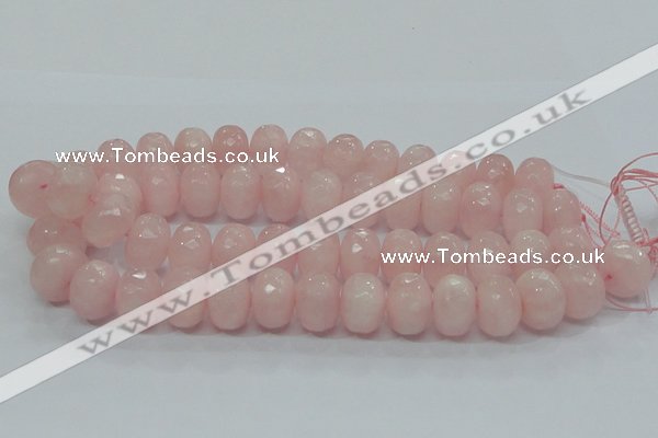 CRQ51 15.5 inches 15*20mm faceted rondelle natural rose quartz beads