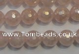 CRQ515 15.5 inches 14mm faceted round AB-color rose quartz beads