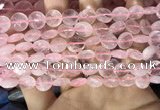 CRQ551 15.5 inches 10mm faceted coin rose quartz beads wholesale