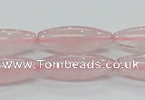 CRQ57 15.5 inches 10*30mm rice natural rose quartz beads wholesale