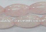 CRQ60 15.5 inches 15*30mm rice natural rose quartz beads wholesale