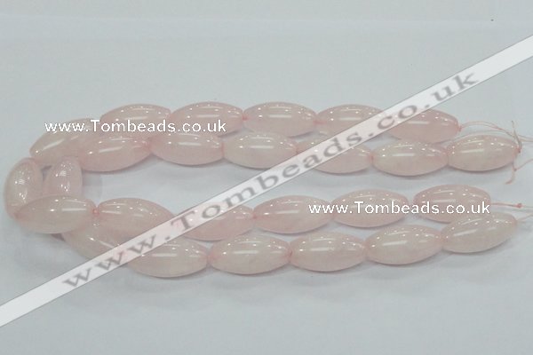 CRQ60 15.5 inches 15*30mm rice natural rose quartz beads wholesale