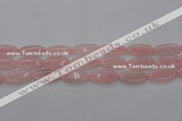 CRQ614 15.5 inches 15*30mm oval rose quartz beads wholesale