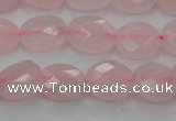 CRQ618 15.5 inches 8*10mm faceted oval rose quartz beads wholesale